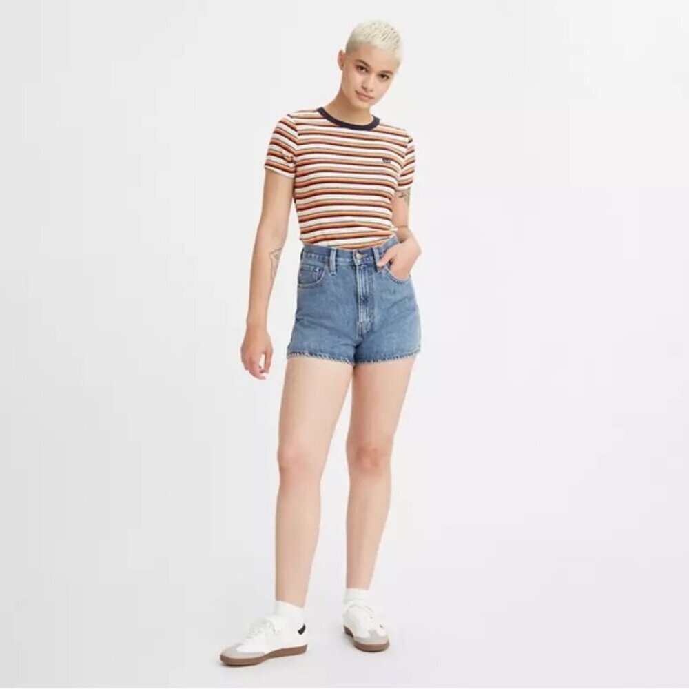 ARITZIA LEVIS high waisted mom jean shorts 25